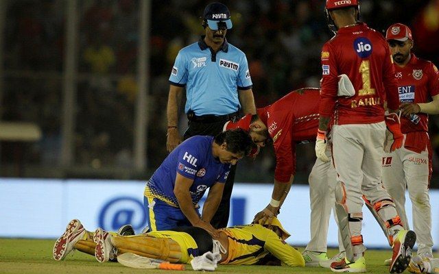 Dhoni struggled with back issues in CSK's third game of the season