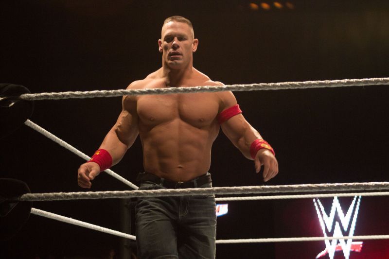 John Cena in a WWE ring.