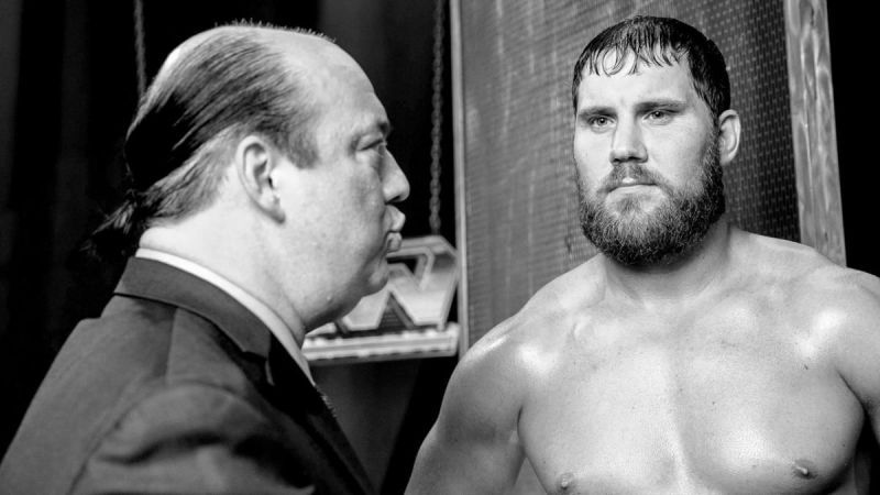 Paul Heyman and Curtis Axel backstage at Raw.