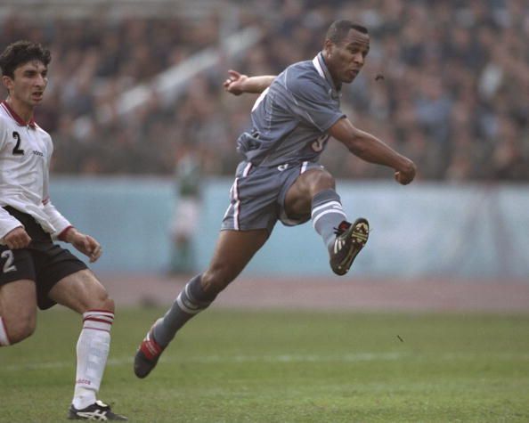 Les Ferdinand of England strikes home the second goal
