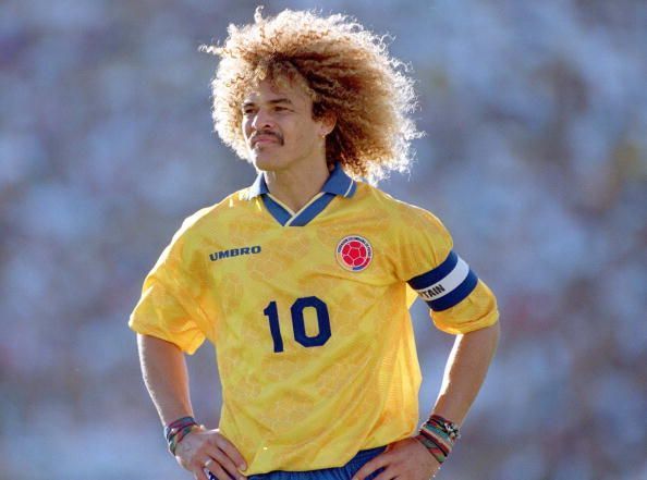 1994 World Cup Finals. Pasadena USA. 22nd June, 1994. USA 2 v Colombia 1. Colombia&#039;s captain Carlos Valderrama.