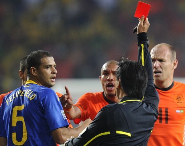 Japanese referee Yuichi Nishimura gives