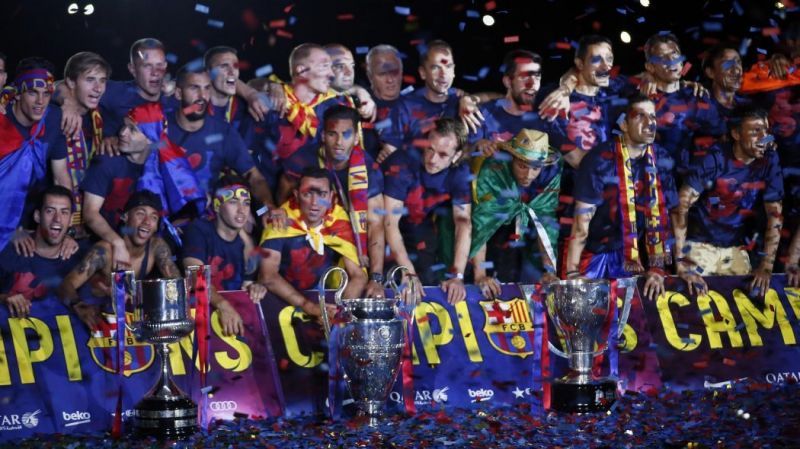 Barcelona are the first team to win the treble twice