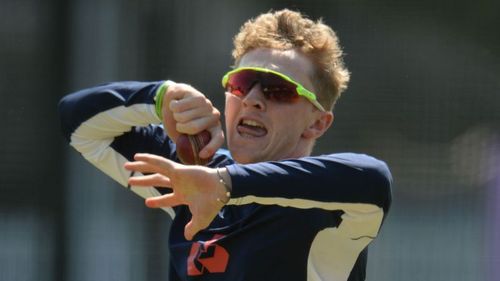 Spinner Dom Bess practices at Lord's