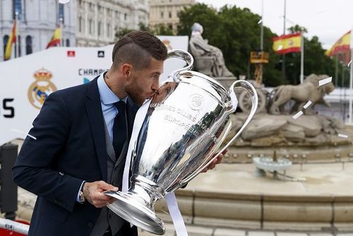 Real Madrid Celebrate After Victory In The Champions League Final Against Liverpool