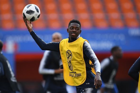 Team France training for 2018 FIFA World Cup Group Stage match against Peru