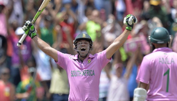AB is pumped and celebrating his fastest ODI hundred in just 31-balls