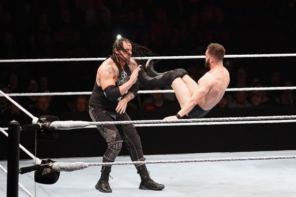 Finn Balor (r) in action