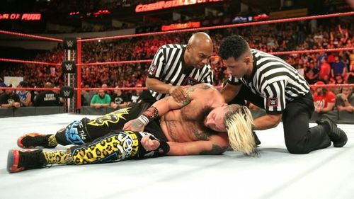 Enzo Amore was left lying in the ring after his match with Big Cass