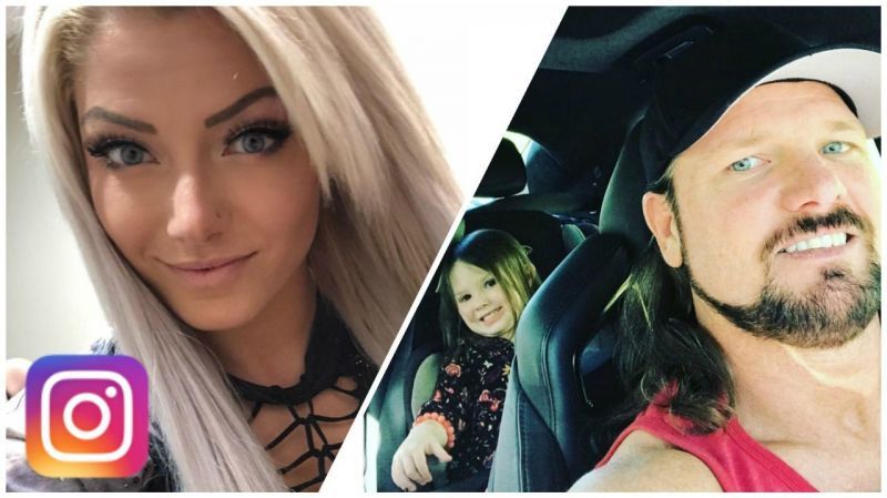 Some recent Instagram photos from AJ Styles, and Alexa Bliss...