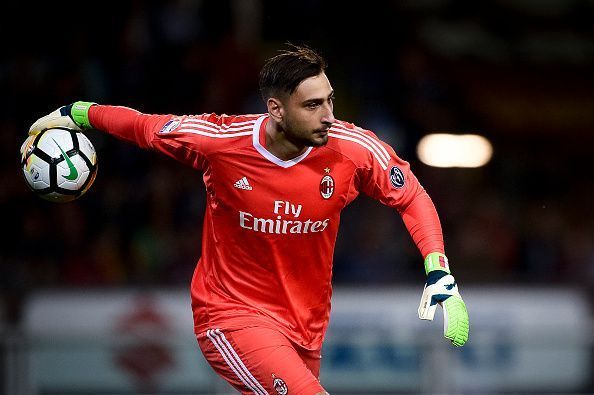 Gianluigi Donnarumma of AC Milan in action during the Serie...