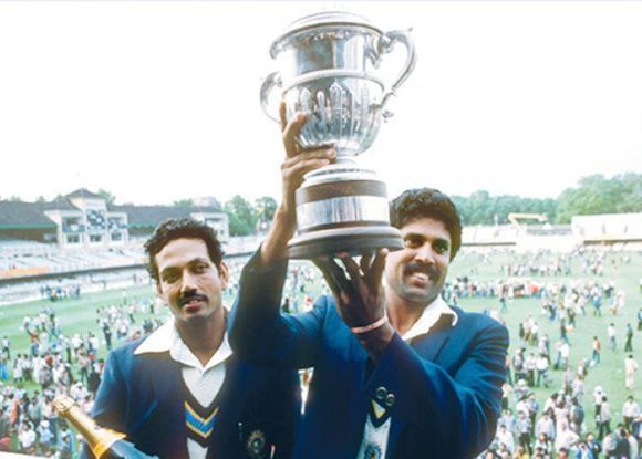 Kapil Dev with the coveted trophy