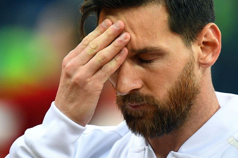 Messi feeling the pressure before the match against Croatia.