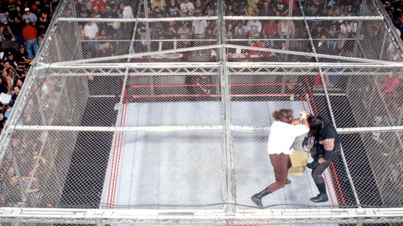 Mick Foley was thrown from the top of the cell by the Undertaker