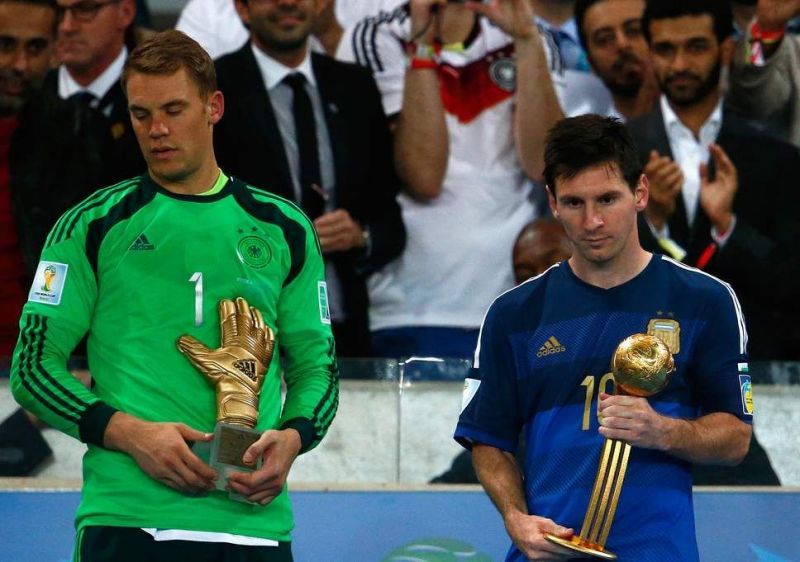 Messi with golden ball- 2014 World Cup.