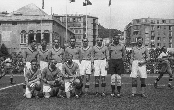 Italian national football team before match