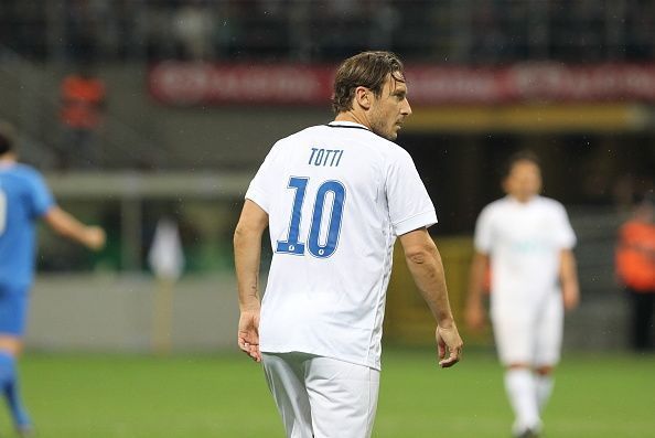 Totti in action during Pirlo's testimonial