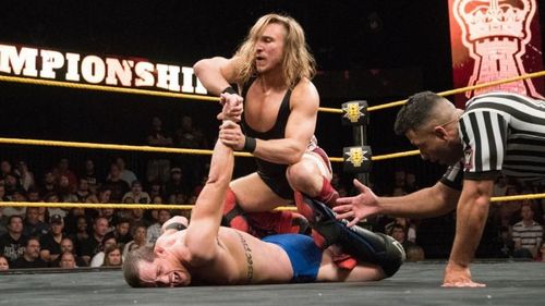 Pete Dunne in his match against Kyle O'Reilly