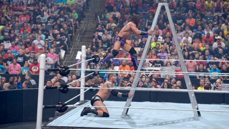 Neville was utterly helpless the second Orton knocked him off the ladder