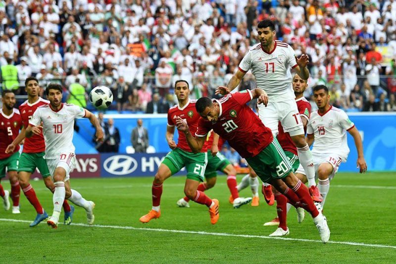  Aziz Bouhaddouz scored an own goal against Iran