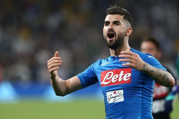 Elseid Hysaj of Ssc Napoli celebrate at the end of  the...