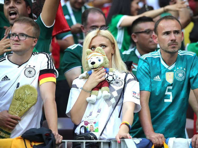 Germany fans react to Lozano's opener