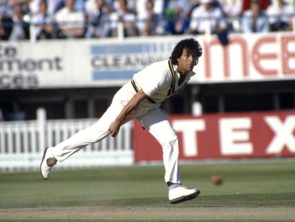BT Sport, Cricket, pic: July 1987, 4th Cornhill Test Match at Edgbaston, England v Pakistan, Imran Khan, Pakistan, Imran Khan played in 88 Test matches for Pakistan between 1971-1992