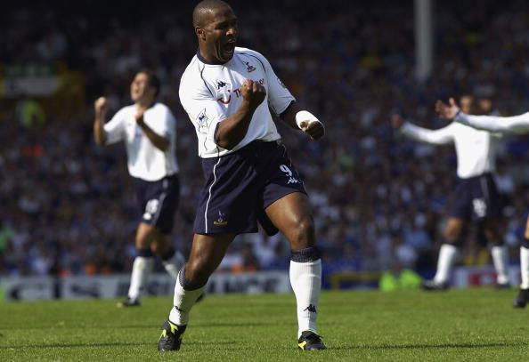 Ferdinand celebrates scoring 2nd goal