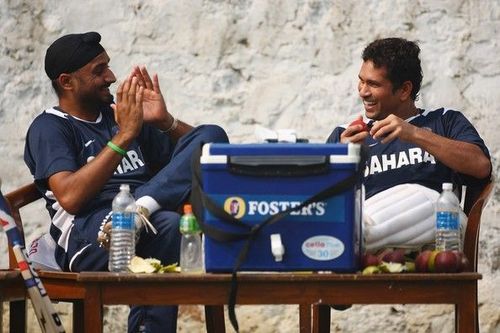 Sachin Tendulkar and Harbhajan Singh