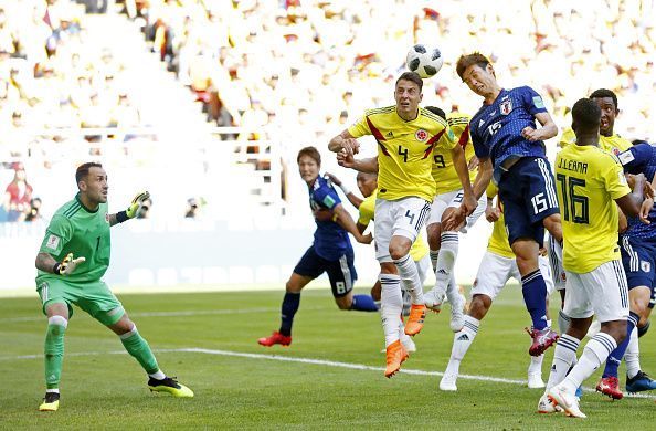 Football: Japan vs Colombia at World Cup