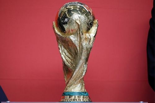 2018 FIFA World Cup trophy in Moscow's Sheremetyevo Airport