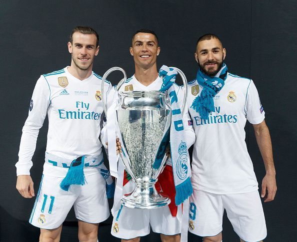 Real Madrid Celebrate After Victory In The Champions League Final Against Liverpool