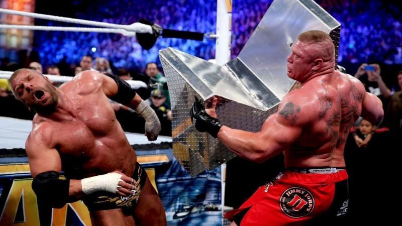 Image result for triple h vs brock lesnar