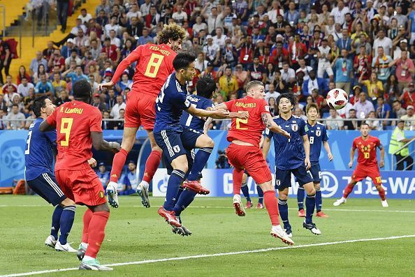 Football: Japan vs Belgium at World Cup