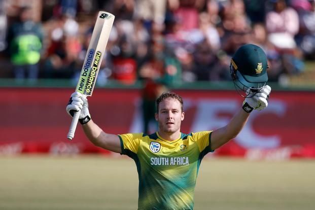 Miller celeberates his T20 hundred for South Africa