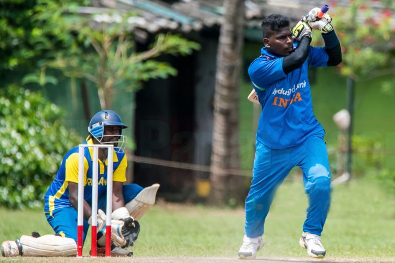 Man of the Match Sunil Ramesh at the action 