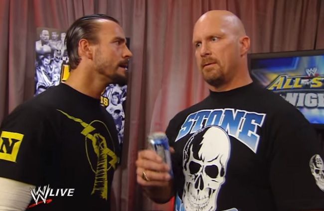 Punk and Austin backstage on Raw 