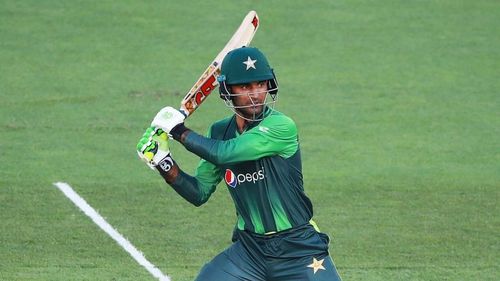 Fakhar Zaman batting for Pakistan