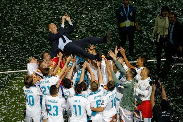 Real Madrid Celebrate After Victory In The Champions League Final