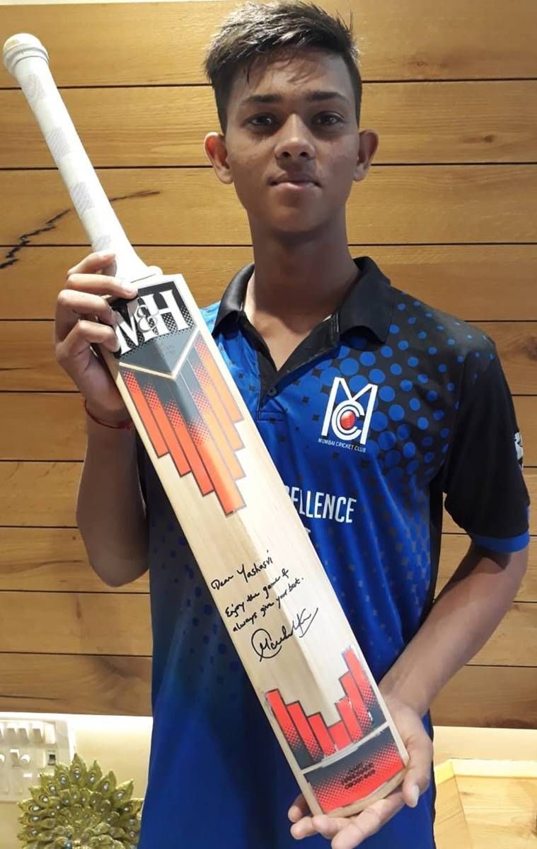 Yashasvi with the bat and message from Sachin