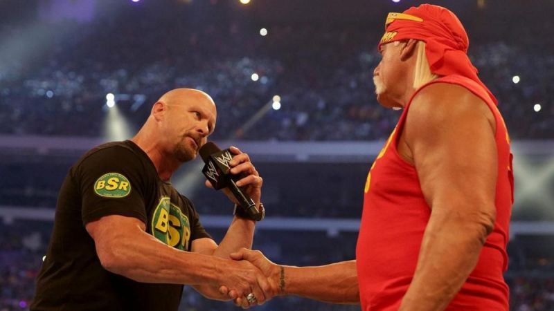 Austin and Hogan at WrestleMania 