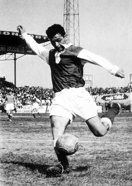 France&#039;s Just Fontaine, top scorer in the 1958 World Cup tournament in Sweden with thirteen goals, an all time record.