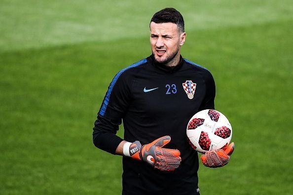 Team Croatia in training ahead of 2018 FIFA World Cup Final against France