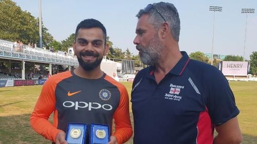 Virat Kohli was honoured by England's Barmy Army for his stupendous performance in 2017 and 2018. (@BCCI Photo)