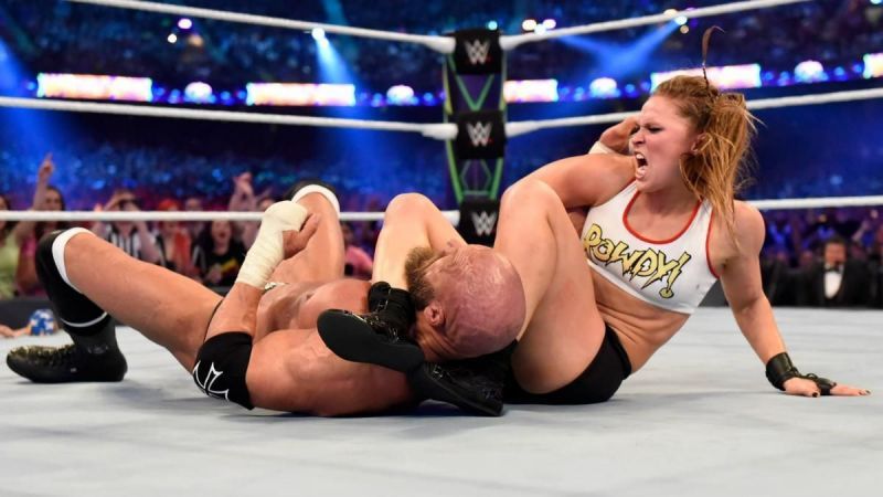 Ronda Rousey battled Triple H at WrestleMania