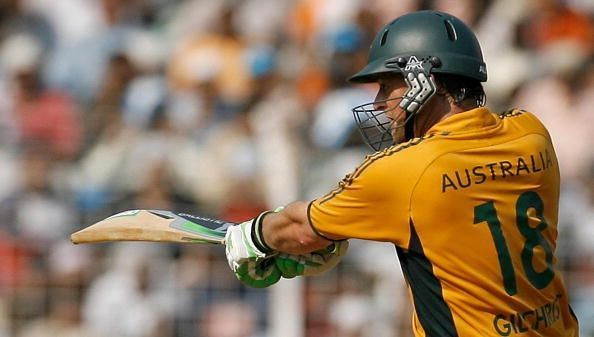 Australian cricketer Adam Gilchrist play