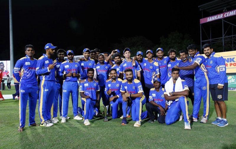 A happy lot after winning their first-ever match in TNPL