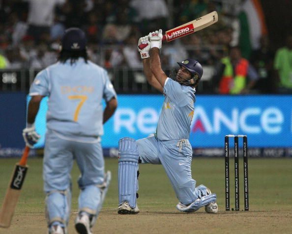 India's Yuvraj Singh slams his 4th 6run