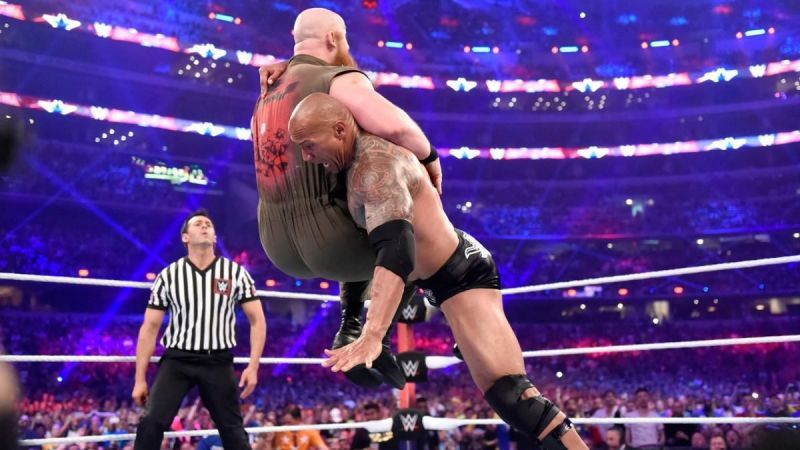 The Rock hit Erick Rowan with a Rock Bottom