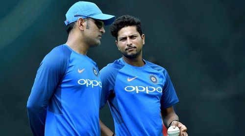 Image result for ms dhoni kuldeep yadav hd images